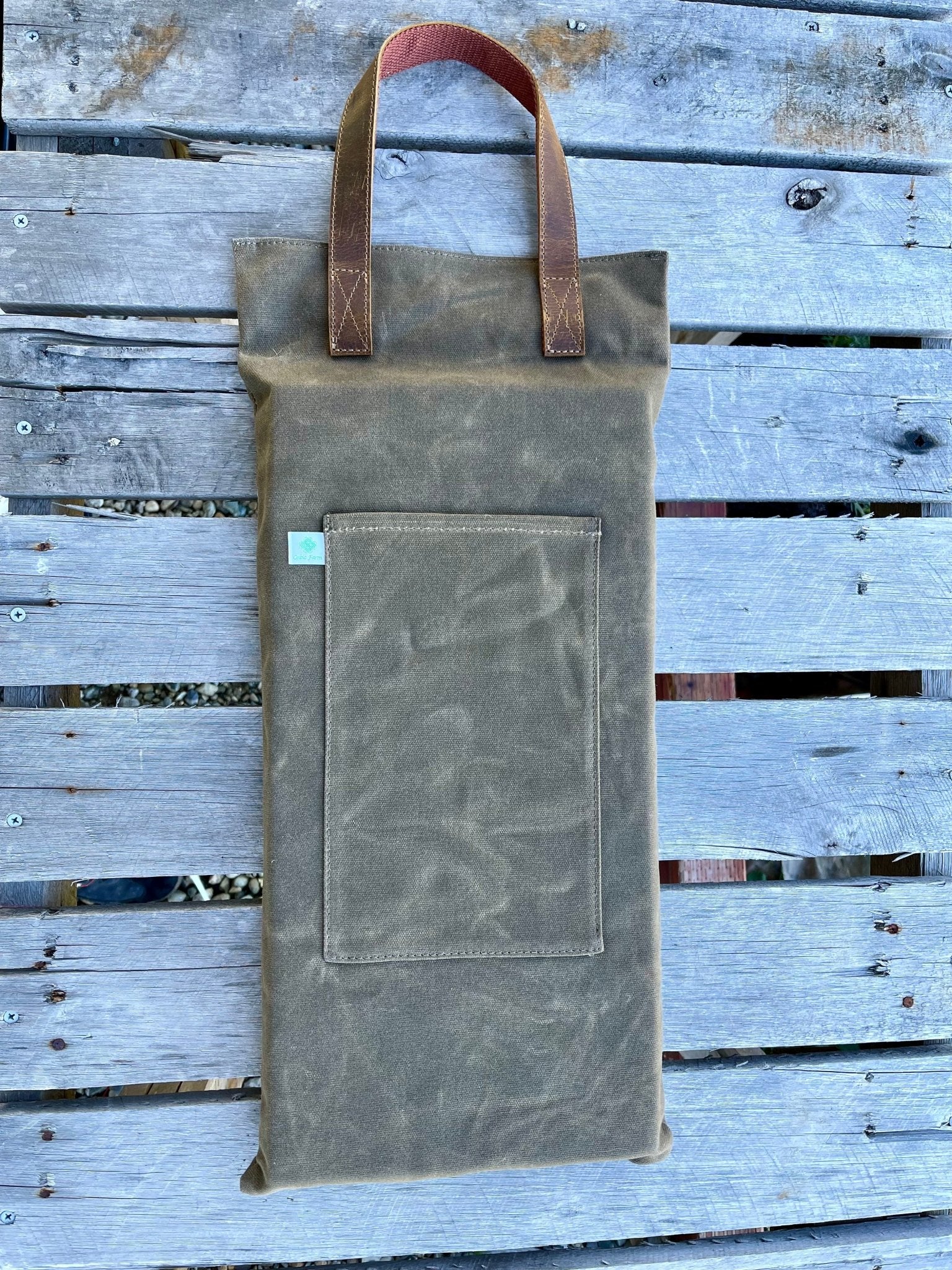 Garden Kneeler Pad - Waxed Canvas Garden Pad - Blessings Grow Meadows