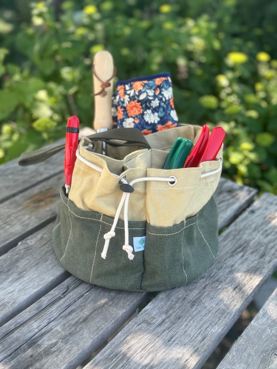 Garden Bucket Bag - Heavy Waxed Canvas - Blessings Grow Meadows