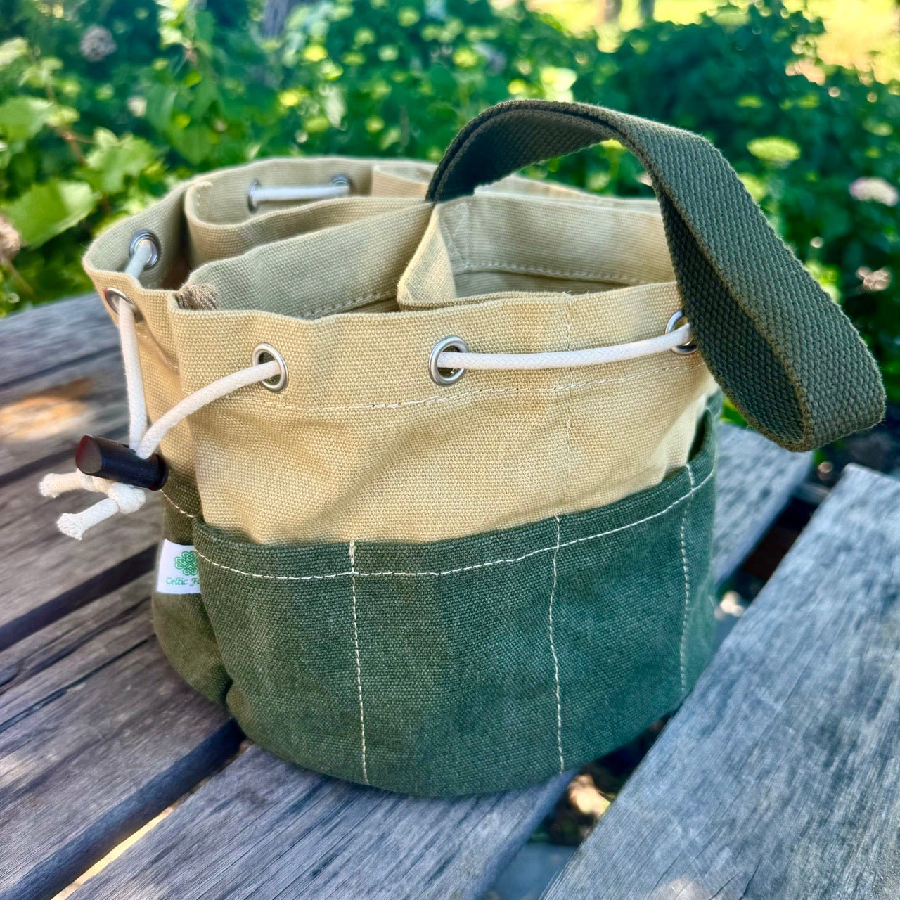 Garden Bucket Bag - Heavy Waxed Canvas - Blessings Grow Meadows