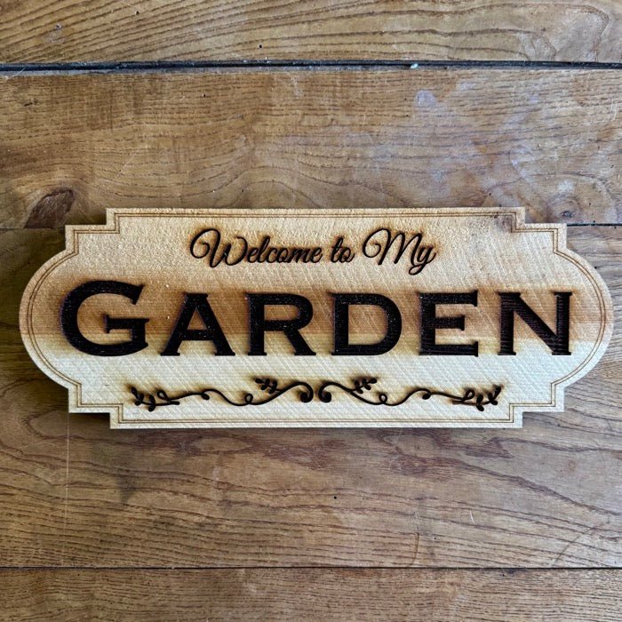 Garden Welcome Sign  - Made in USA with American Cedar - Blessings Grow Meadows