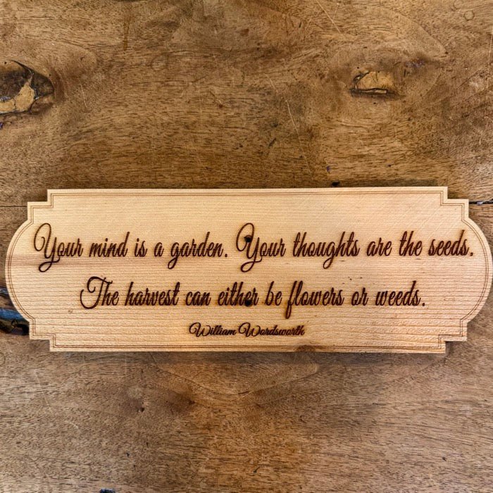 Wordsworth Poetic Garden Quote Sign  - Made in USA with American Cedar - Blessings Grow Meadows