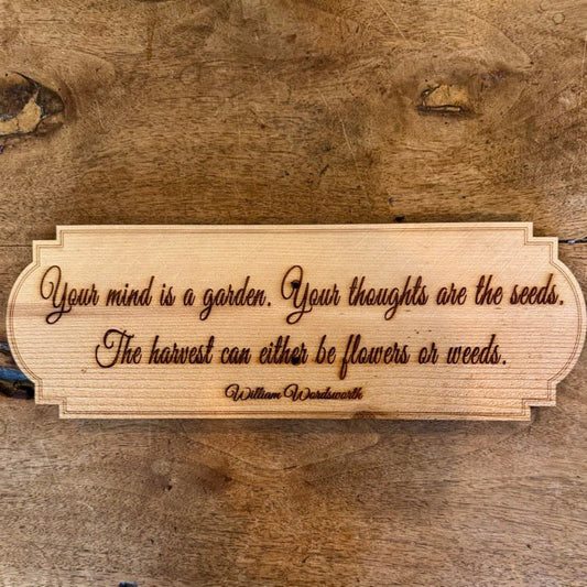 Wordsworth Poetic Garden Quote Sign  - Made in USA with American Cedar - Blessings Grow Meadows