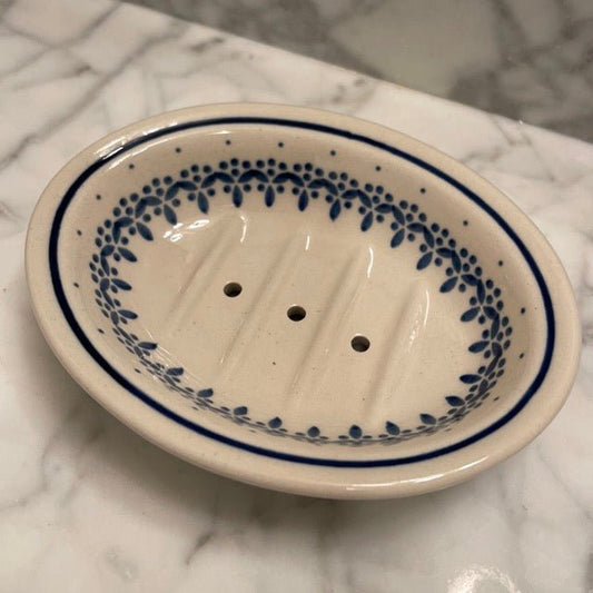 Hand-painted Polish Floral Ceramic Soap Dish - Vine - Blessings Grow Meadows