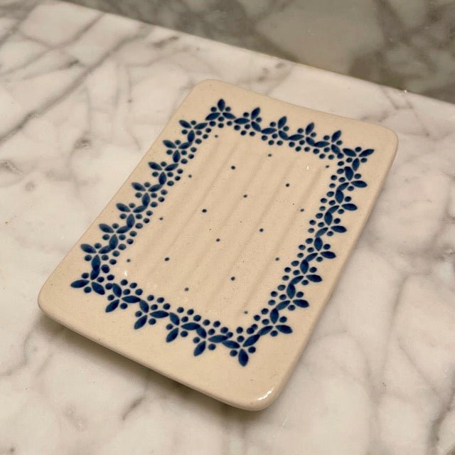 Hand-painted Polish Floral Ceramic Soap Dish - Vine - Blessings Grow Meadows