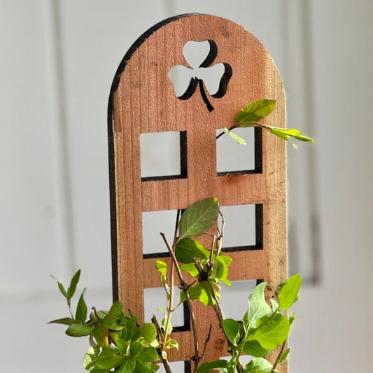 Unique Shamrock Trellis | Made in USA with US Cedar/Redwood - Blessings Grow Meadows