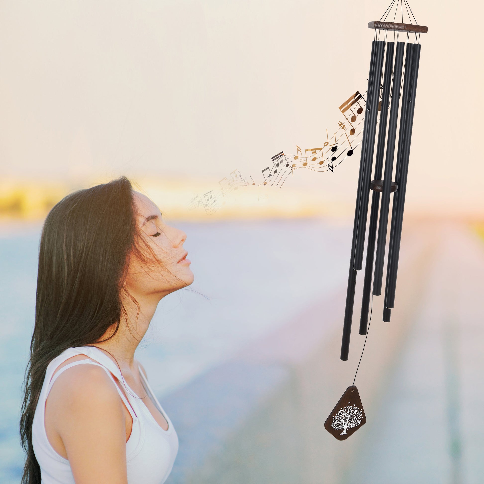 55" Serenity Large Deep Tone Memorial Wind Chime Church Bells, Thoughtful Gift For Special Occasions or Reflections - Blessings Grow Meadows