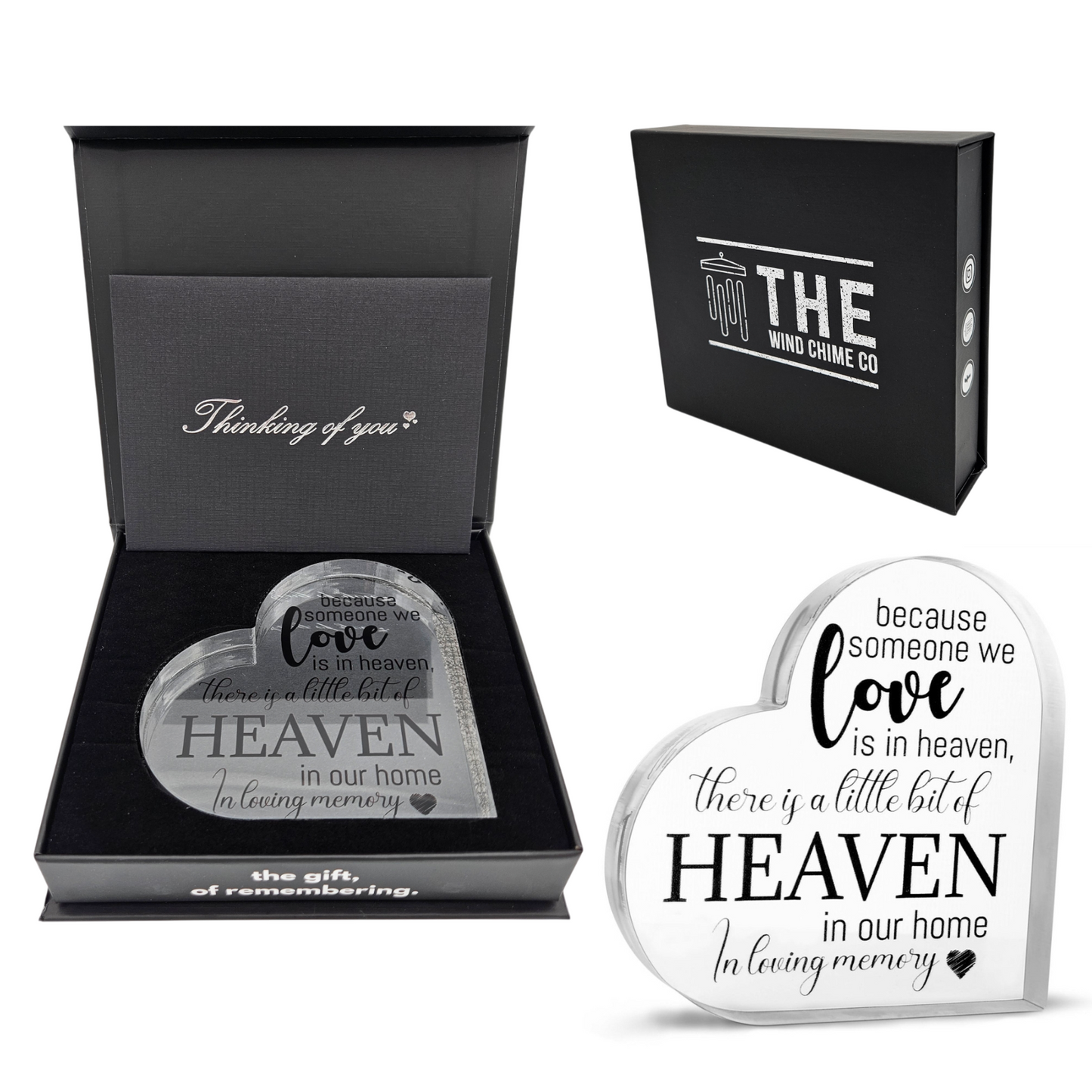 Acrylic Memorial Heart - Heaven In Our Home - Blessings Grow Meadows