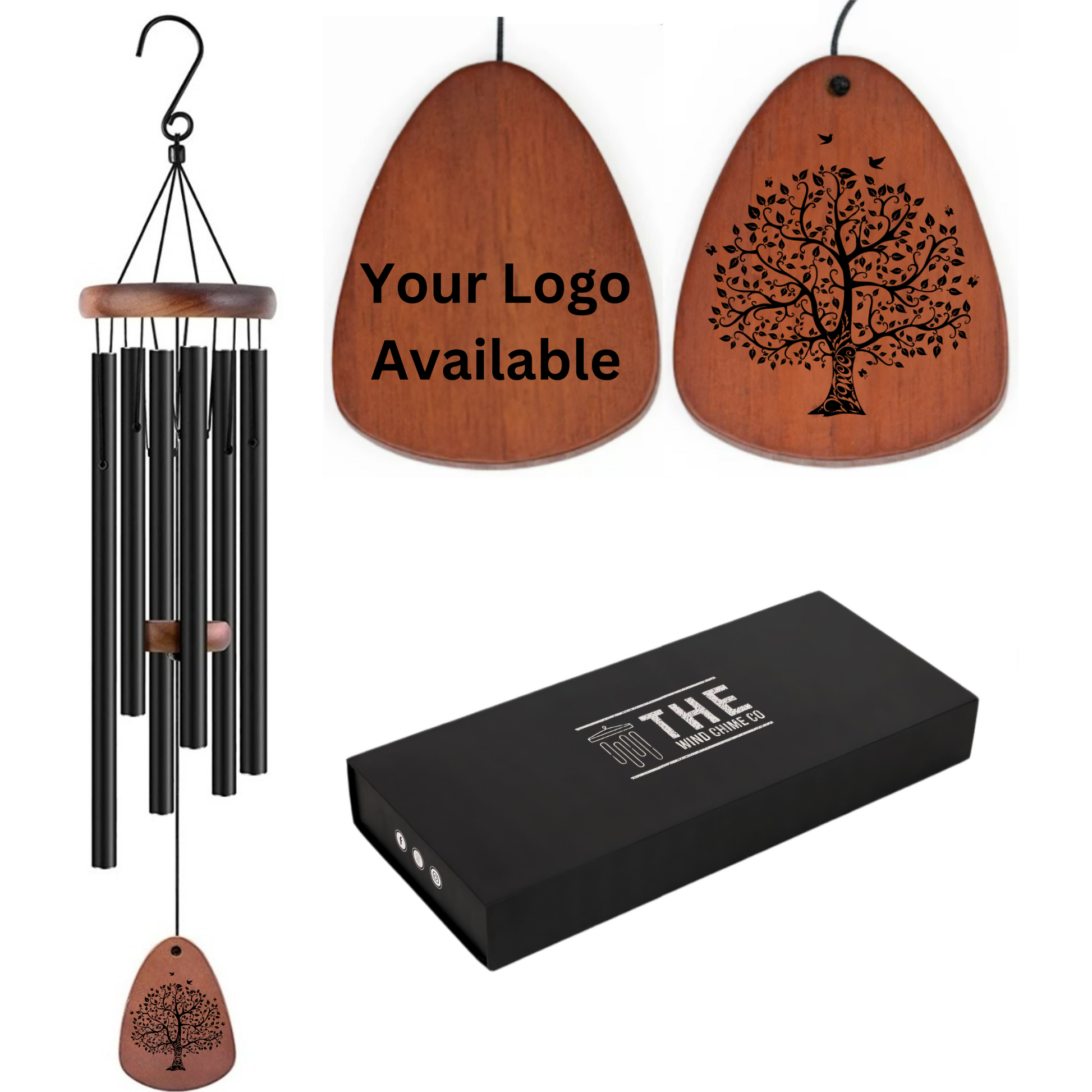 32-inch Serenity Memorial Wind Chimes by The Wind Chime Co, featuring hanging tubes and a peaceful design for reflection or special occasions.