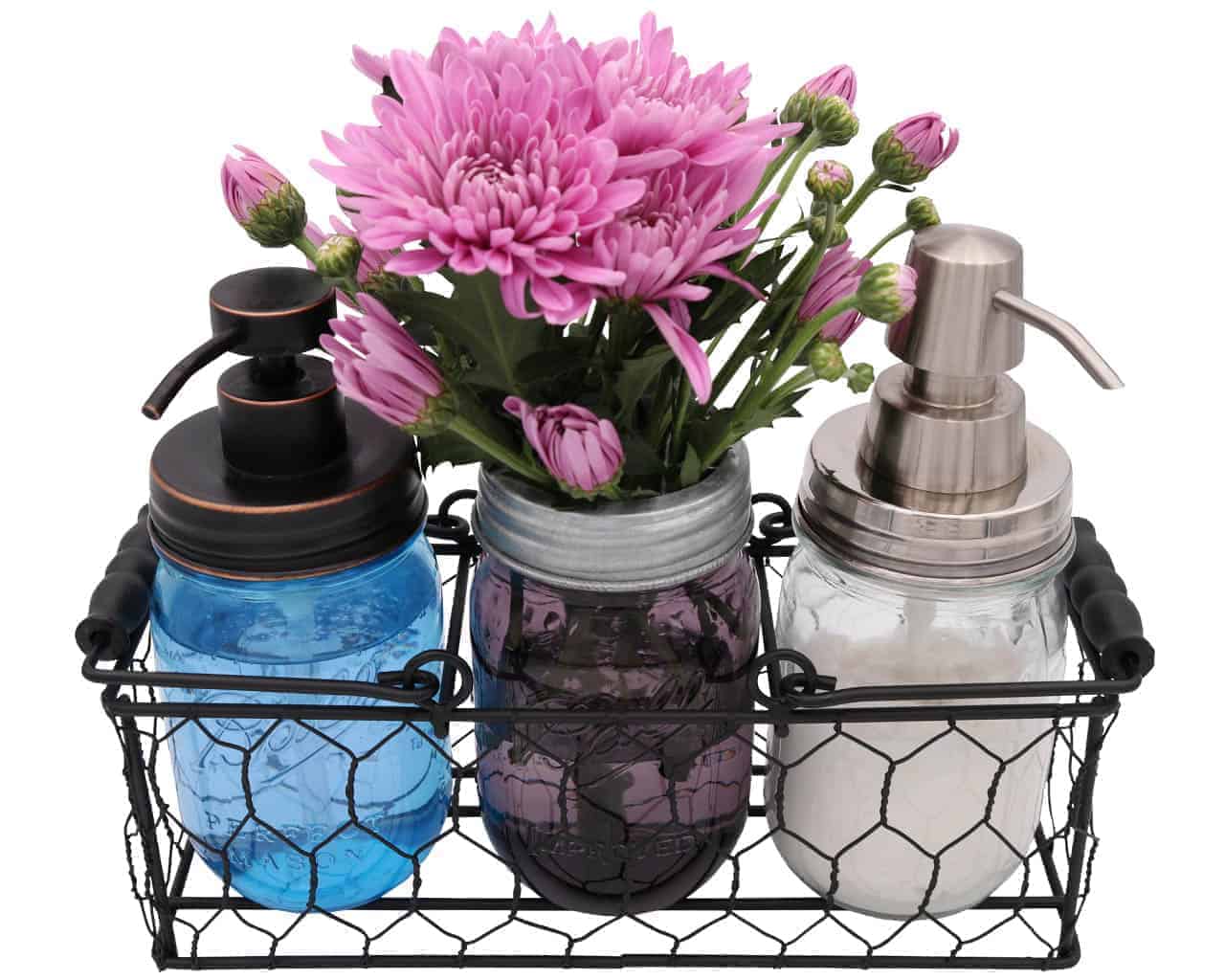 Galvanized Metal Flower Organizer Frog Lid for Mason Jars - Blessings Grow Meadows