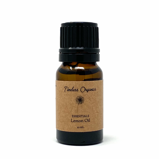 Fresh yellow lemon from Timeless Organics Skin Care, showcasing its vibrant color and textured rind.