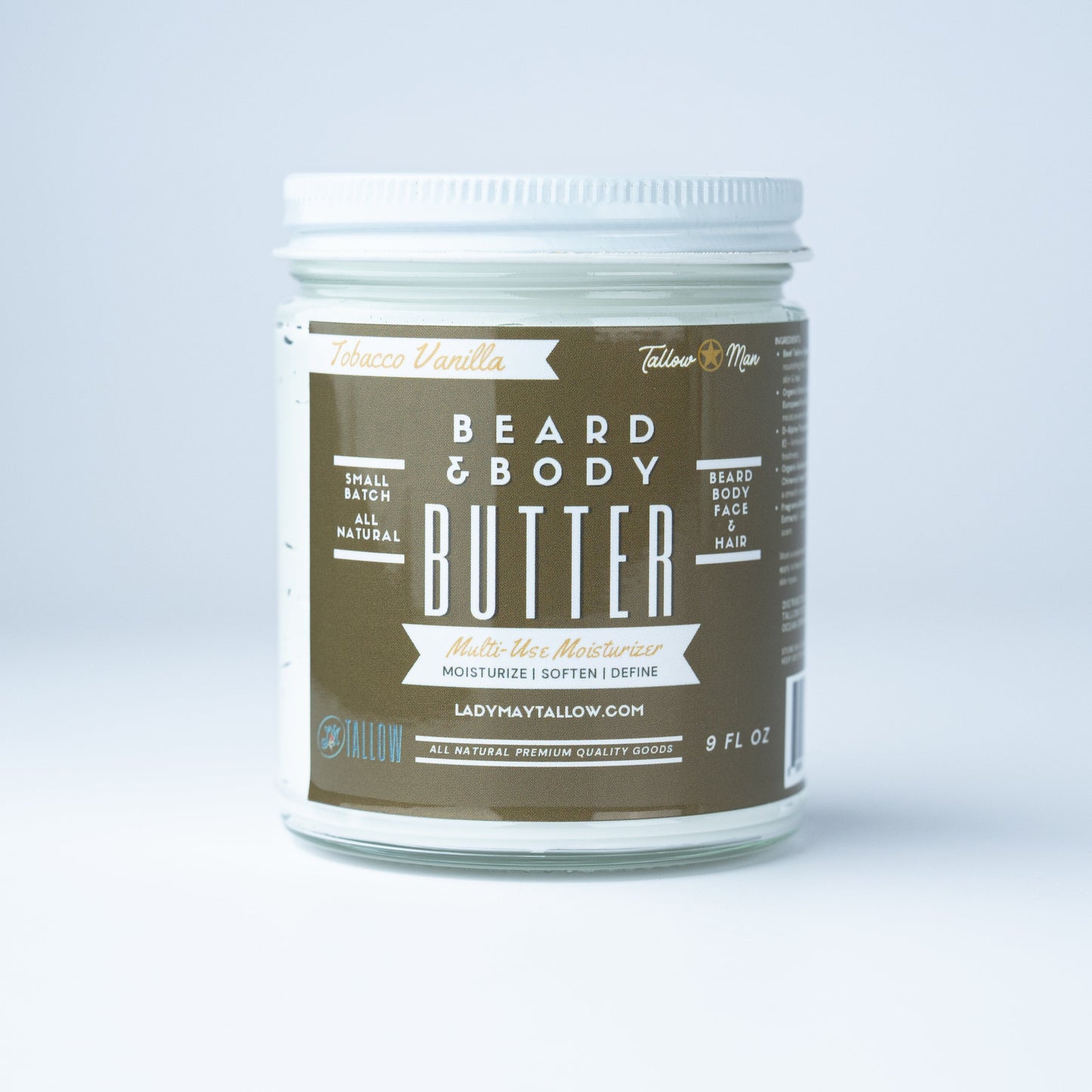 Natural Beard Butter for Men Tobacco Vanilla | All-Natural Beard & Skin Care - Blessings Grow Meadows