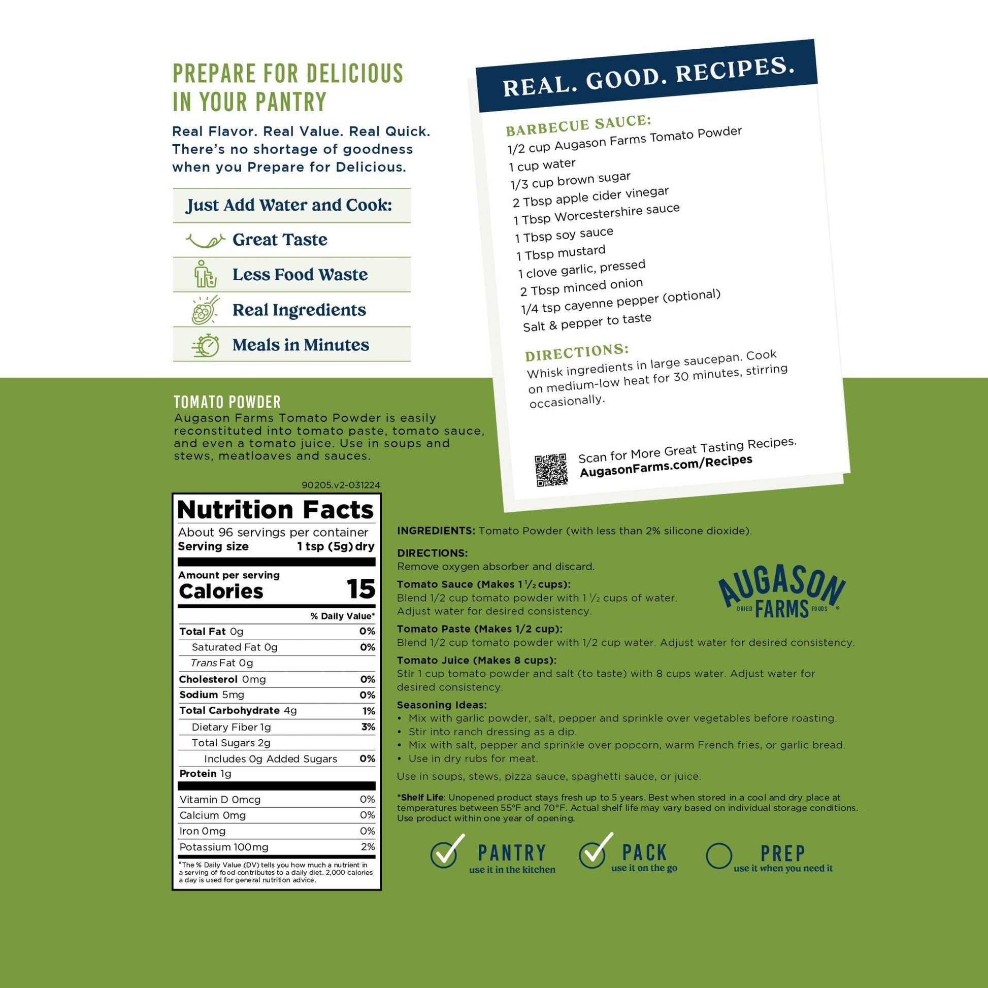 Tomato Powder Pouch, 96 Servings - Blessings Grow Meadows