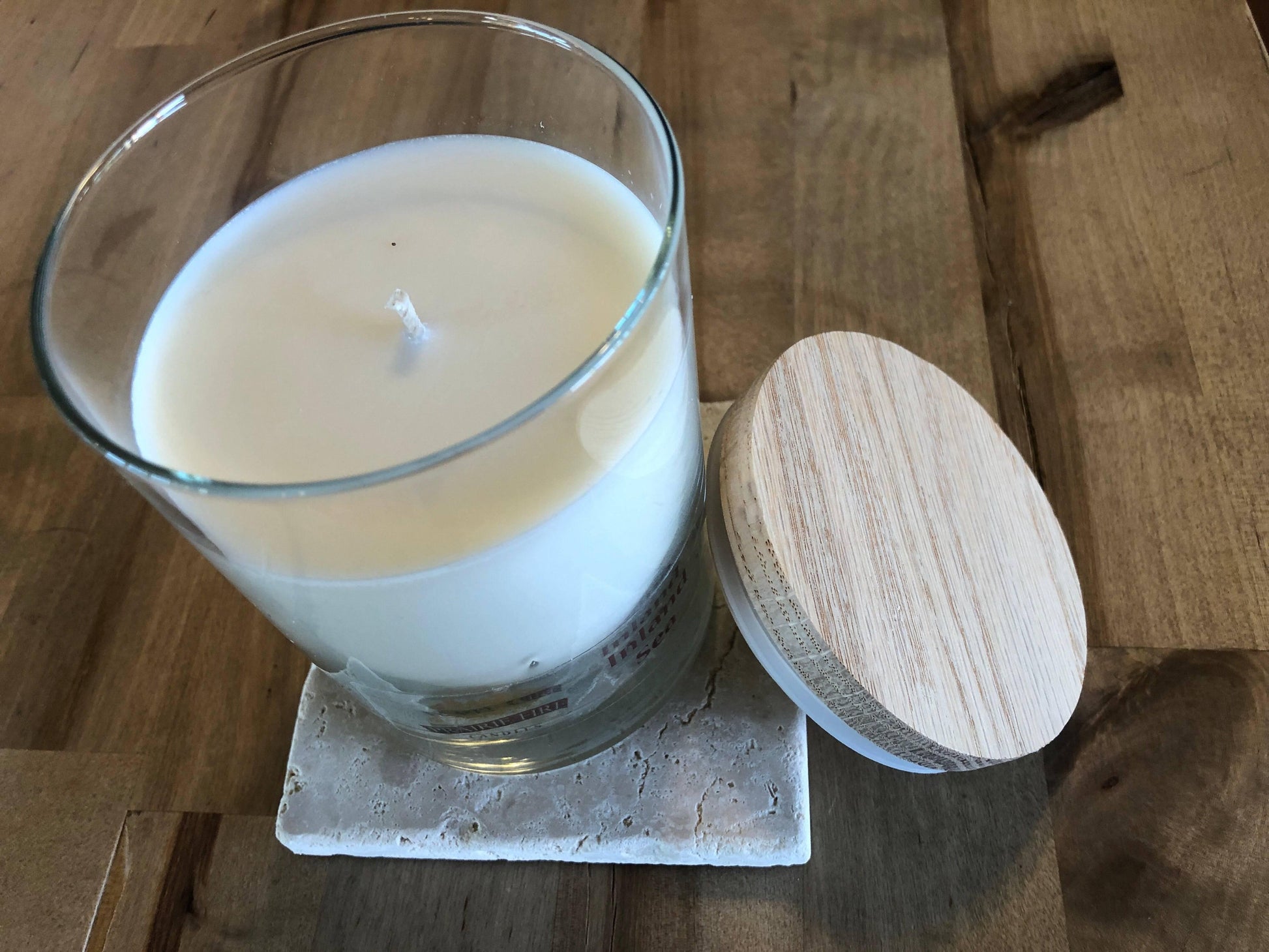 Travertine Marble Candle Coaster - Surface Protector - Blessings Grow Meadows