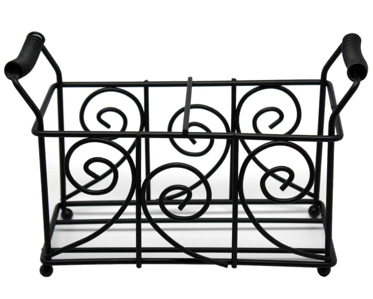 Swirl Black Metal Caddy for 2 Pint Mason Jars - Blessings Grow Meadows