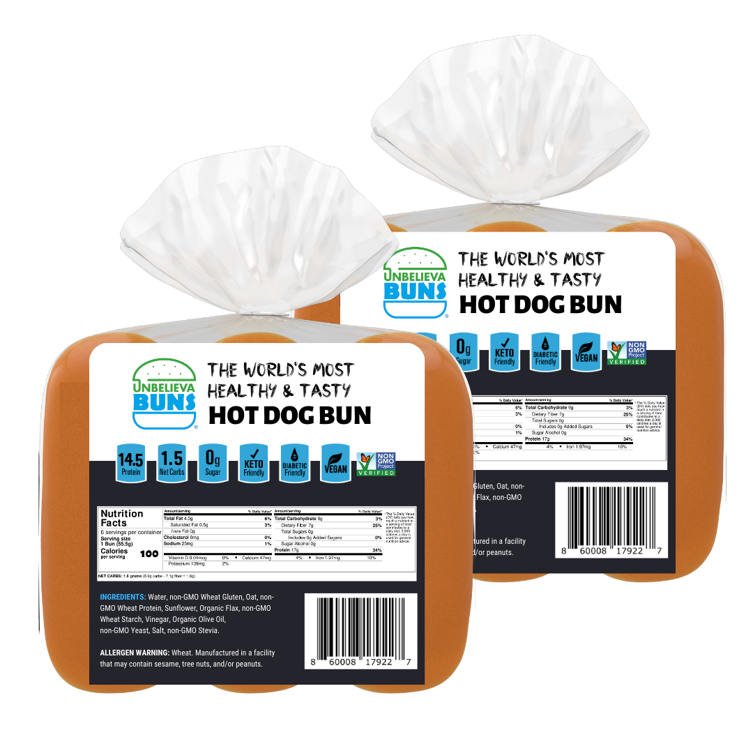 2 Bags of High Protein, Low-Carb Hot Dog Buns (12 Total Buns) - Blessings Grow Meadows