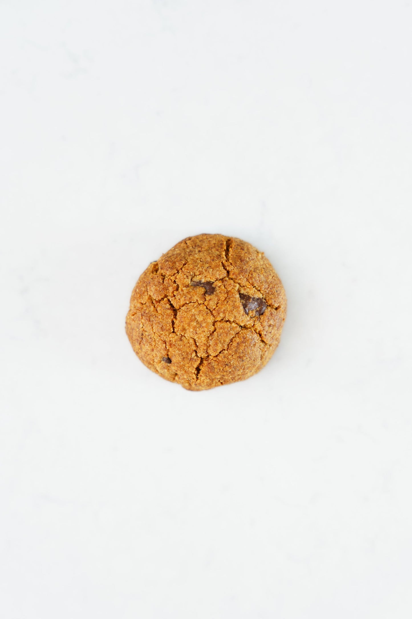 Four gluten-free vegan chocolate-chip cookies from Heaven Gluten Free Bakery on a plate, showcasing their chewy texture and chocolate chips