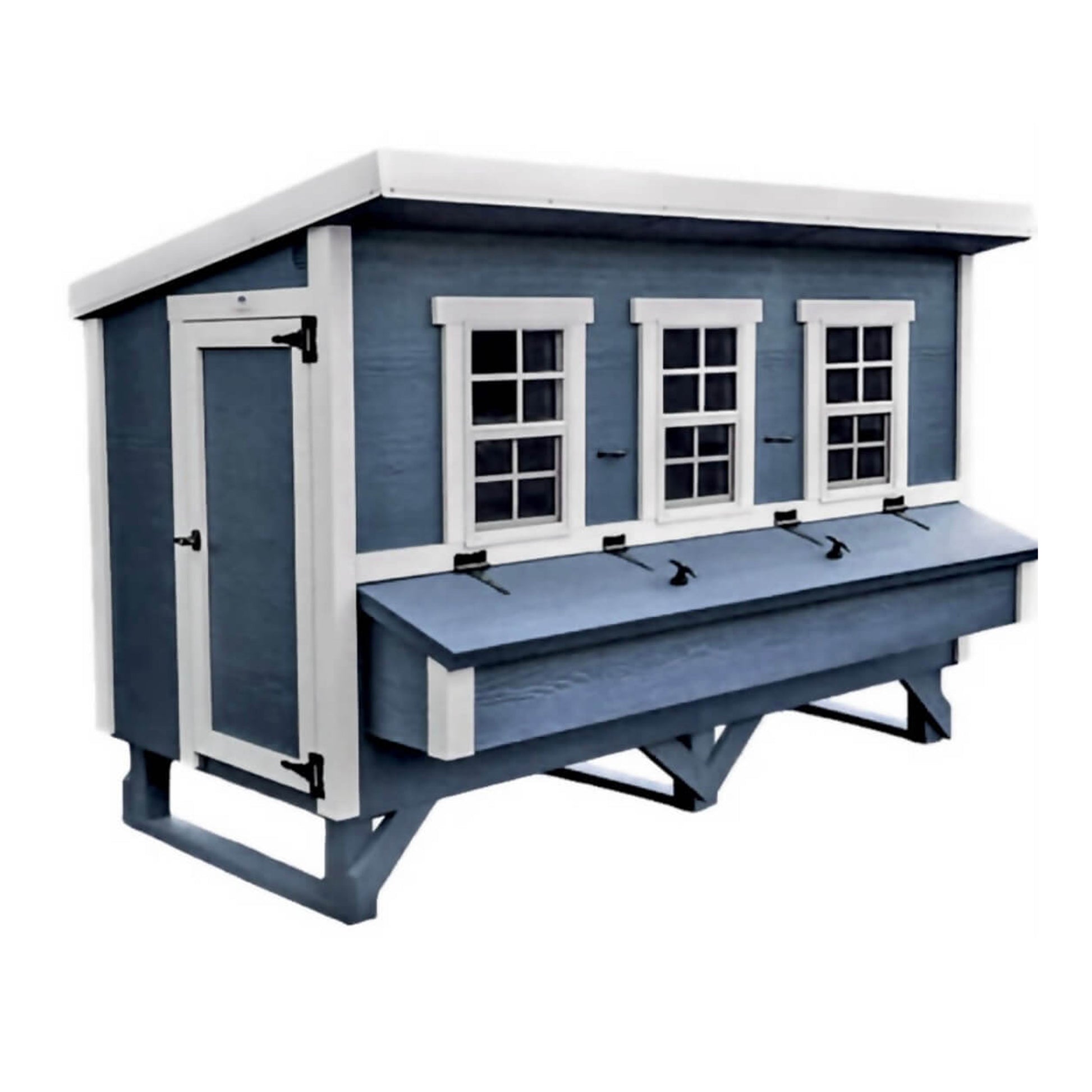 OverEZ XL chicken coop designed for up to 20 chickens, featuring spacious wooden structure with ventilation and secure nesting areas.