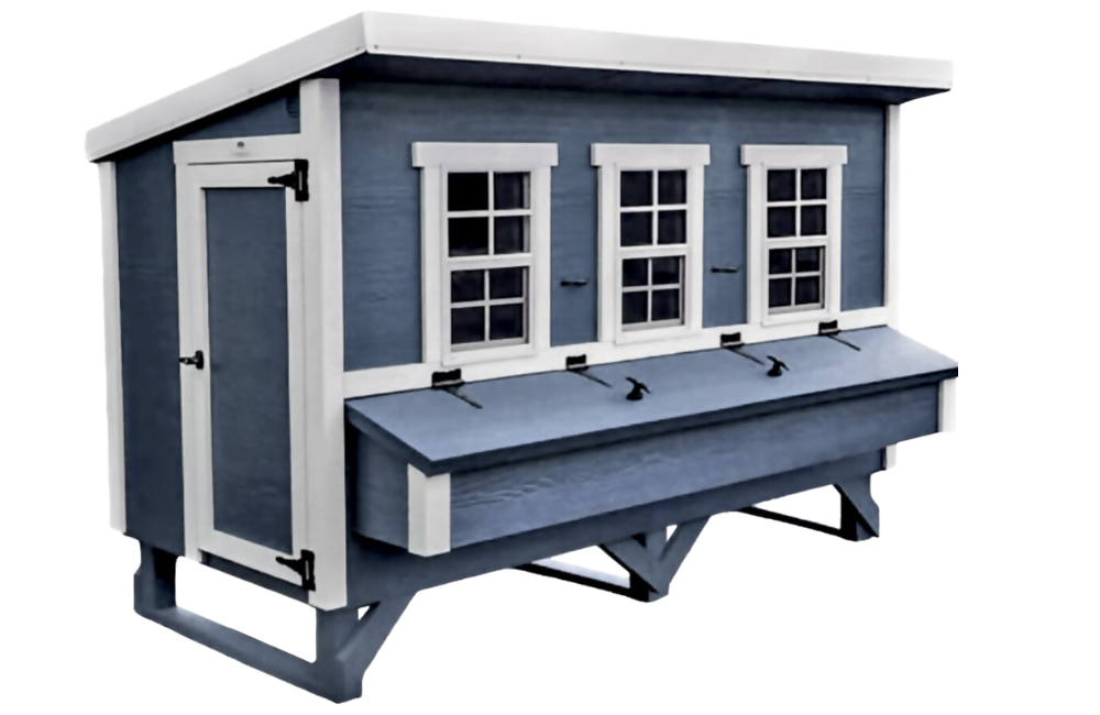 OverEZ XL chicken coop designed for up to 20 chickens, featuring spacious outdoor poultry housing and secure nesting areas.