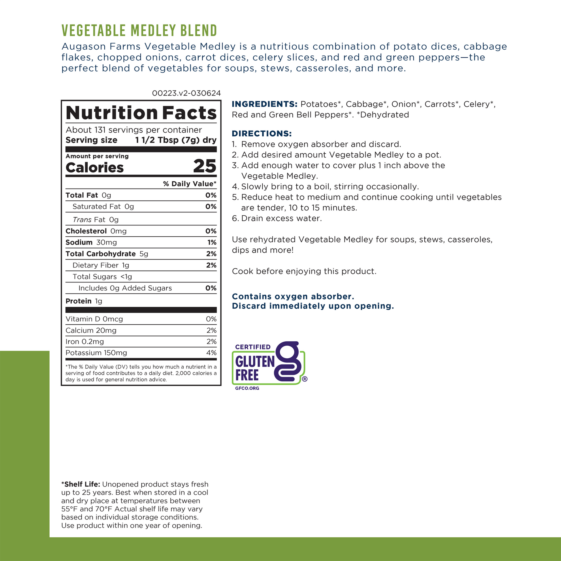 Vegetable Medley Blend Can, 131 Servings - Blessings Grow Meadows