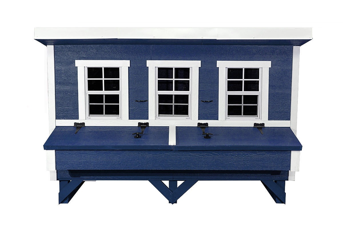 OverEZ XL coastal chicken coop with spacious design, suitable for up to 20 chickens, featuring sturdy construction and ventilation.