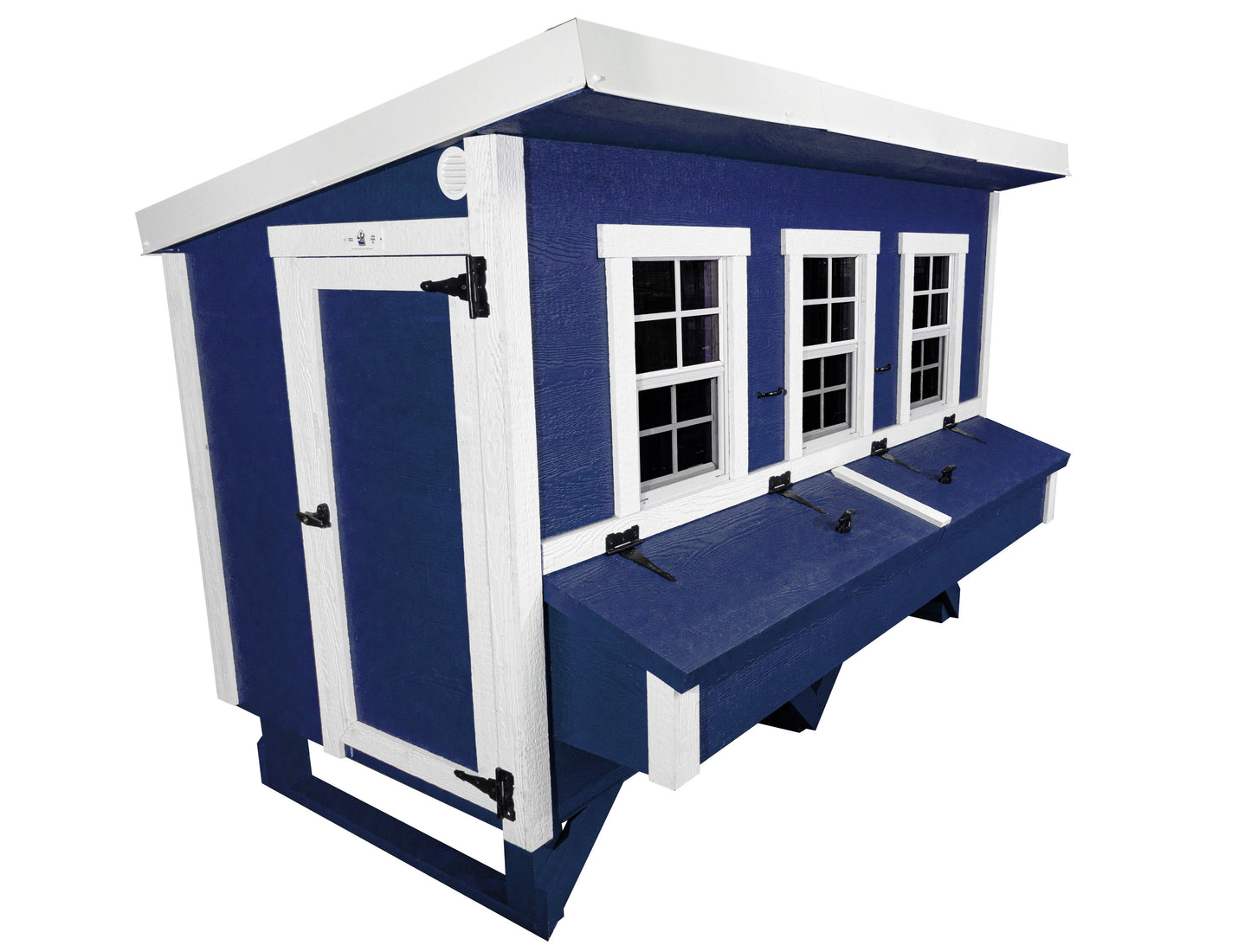 OverEZ XL Chicken Coop in coastal style, spacious design suitable for up to 20 chickens, with windows and secure door features.