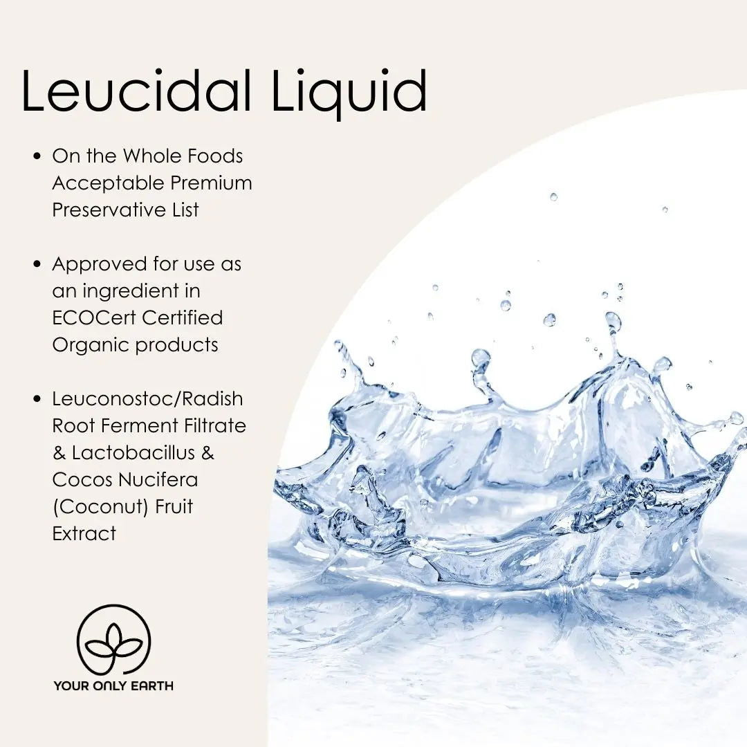 Informational graphic for Your Only Earth Toner, featuring a water splash image, bullet points highlighting its features, and the Your Only Earth logo placed at the bottom left corner.