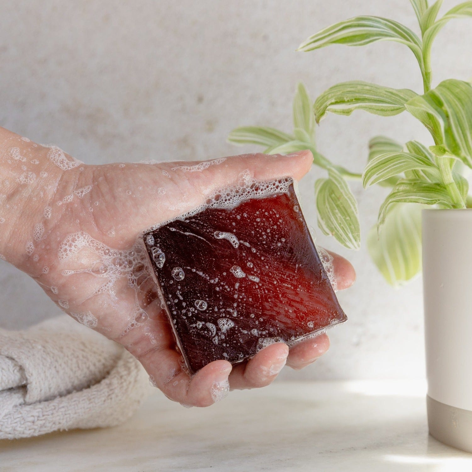 Zero Waste Glycerin Soap Bar by ZeroWasteStore.com with sunshine label, eco-friendly 4.5oz bar, natural moisturizing skincare product.