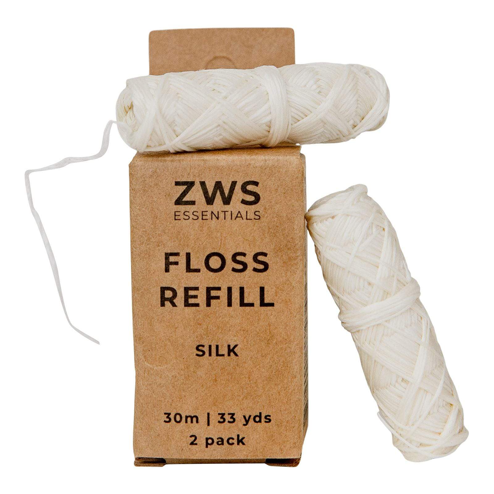 Silk Floss from ZeroWasteStore.com, biodegradable, refillable dental floss in a 30m length, eco-friendly zero waste dental care.