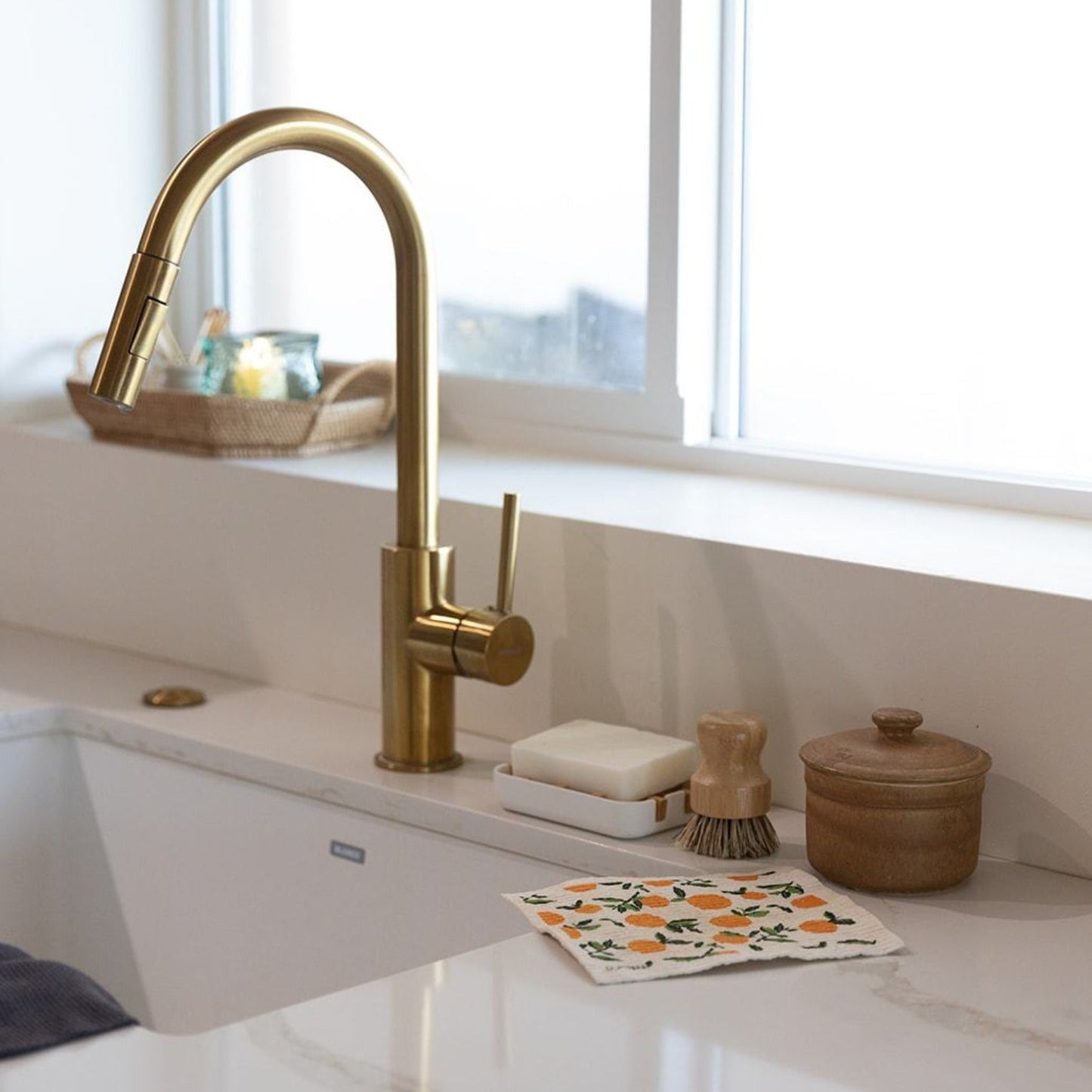 Eco-friendly bamboo pot scrubber from ZeroWasteStore, plastic-free and compostable household cleaning brush for eco-conscious cleaning.