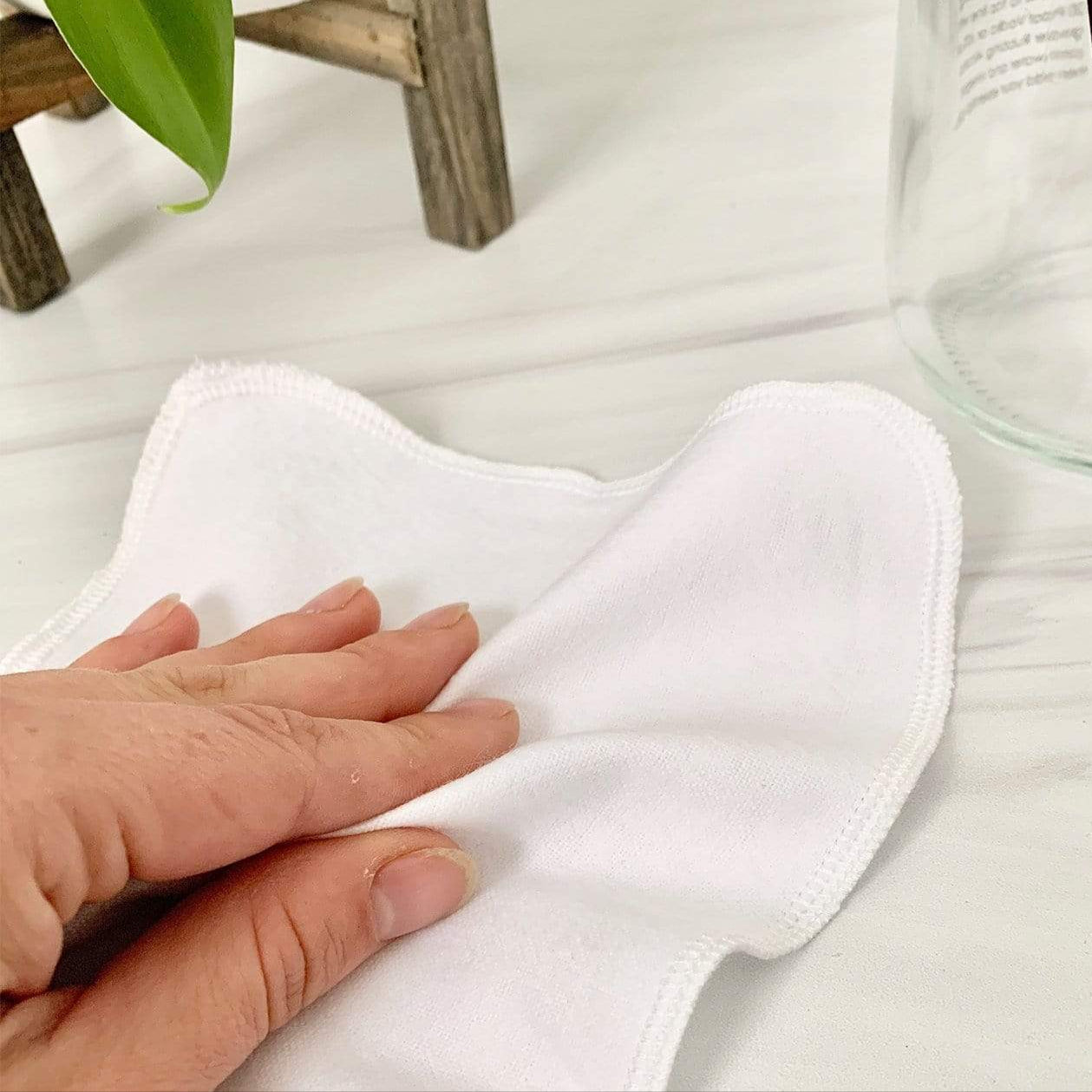 Reusable disinfectant wipes DIY kit from ZeroWasteStore.com for eco-friendly household cleaning, with cleaning cloths and disinfectant solution.