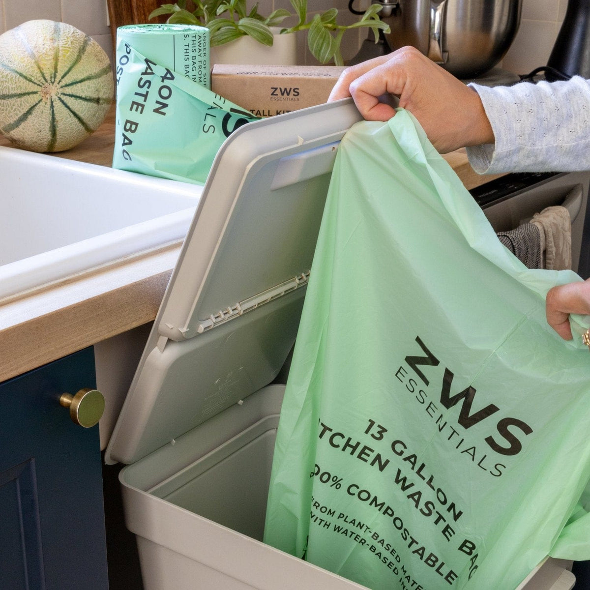 Compostable Trash Bags | Eco-Friendly 13-Gallon Bags